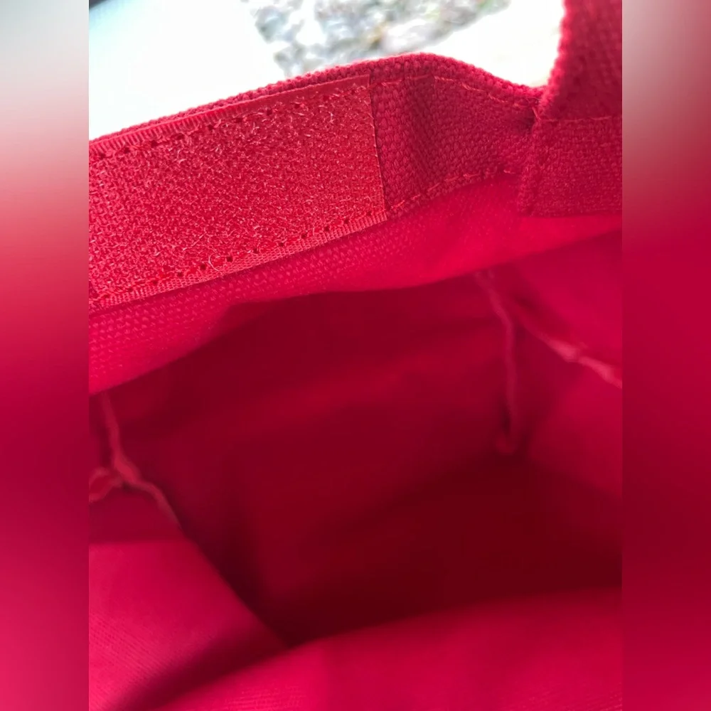 NEW in Bag Prada Red VIP Canvas Small Tote Bag 8” x 7” w/ 3” Shoulder Dr… - Picture 9 of 11